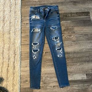 American Eagle Distressed High-Rise Next Level Stretch Jeggings